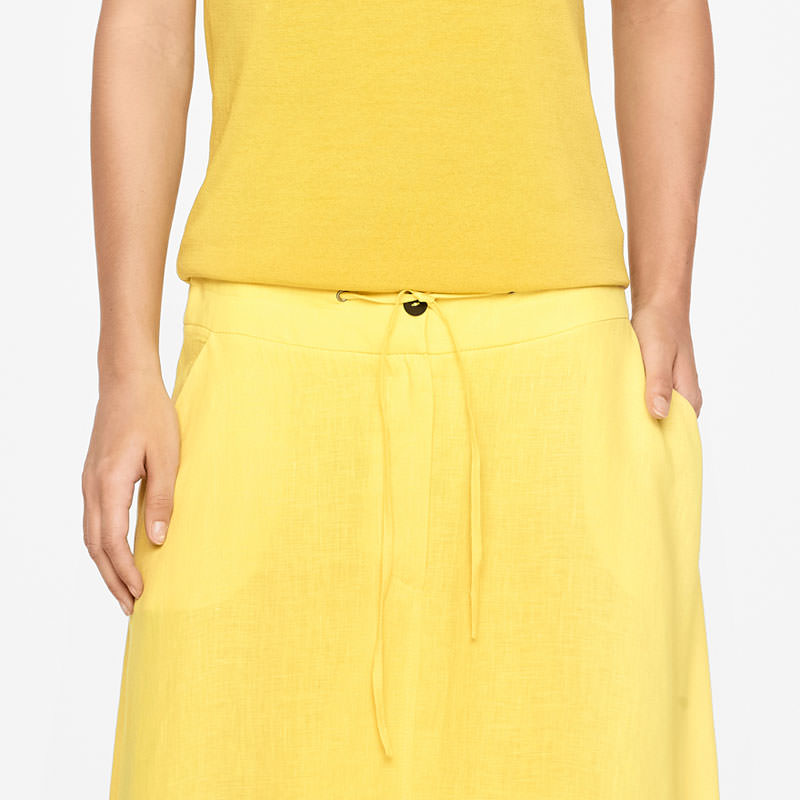 Sarah Pacini JUPE EN LIN - CORDON De face