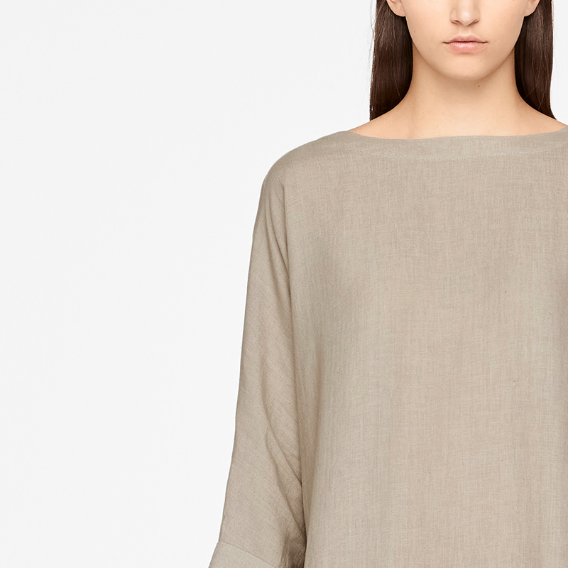 Sarah Pacini ROBE MAXI EN LIN De face