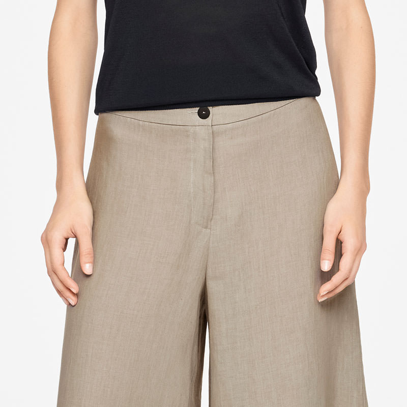 Sarah Pacini LINEN PANTS - GAUCHO Front