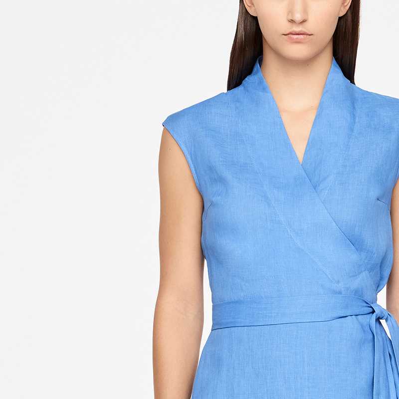 Sarah Pacini ROBE PORTEFEUILLE - LIN De face