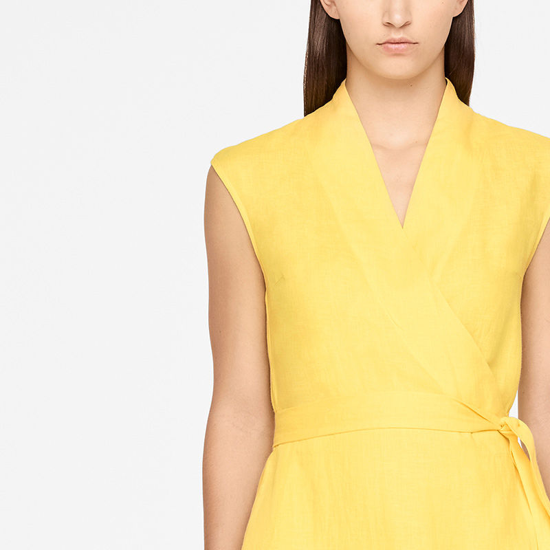 Sarah Pacini LINEN WRAP DRESS - MAXI Front