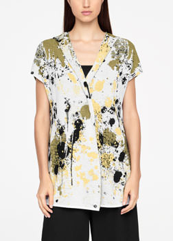 Sarah Pacini CARDIGAN MURAL - MANCHE COURTE De face