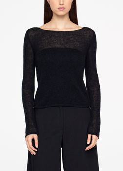 Sarah Pacini PULL MOHAIR ULTRA-LÉGER De face