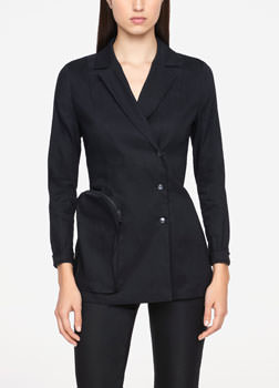Sarah Pacini VESTE EN LIN STRETCH De face