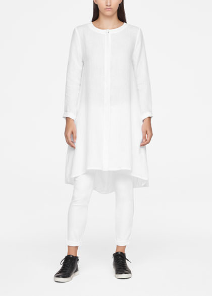 SARAH PACINI TROUSER PINSTRIPE LINEN MIX BARREL LEG 2411301805 main image 1