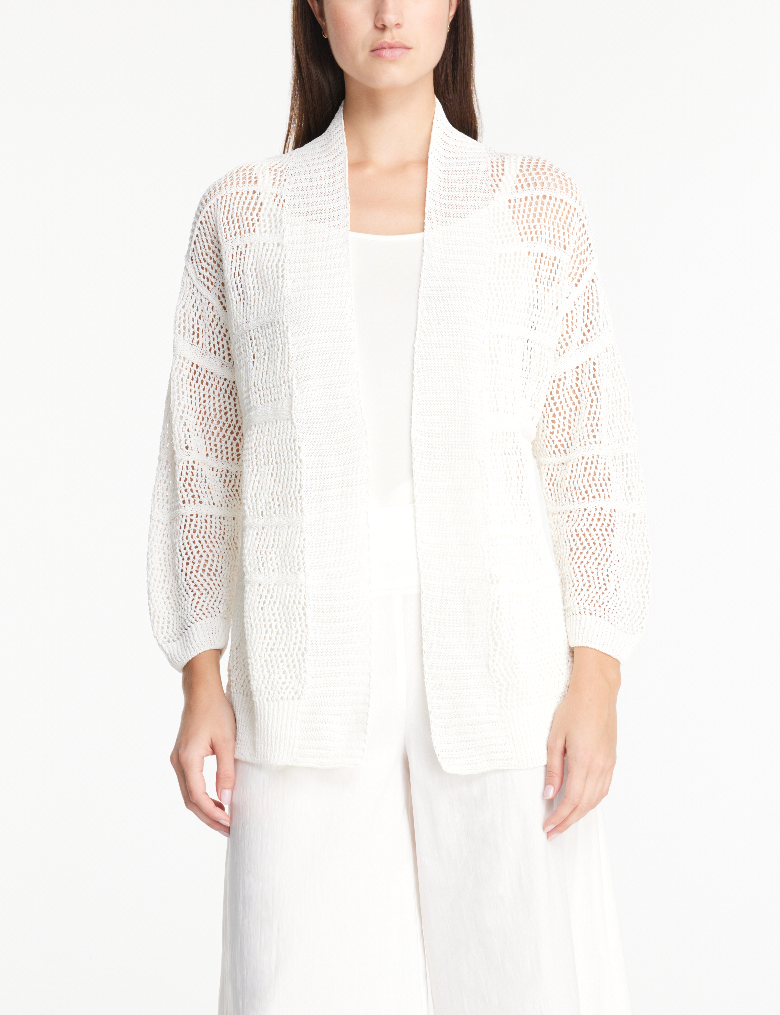 pois double mesh Cardigan【white】 ポワ pois double mesh cardigan【white】