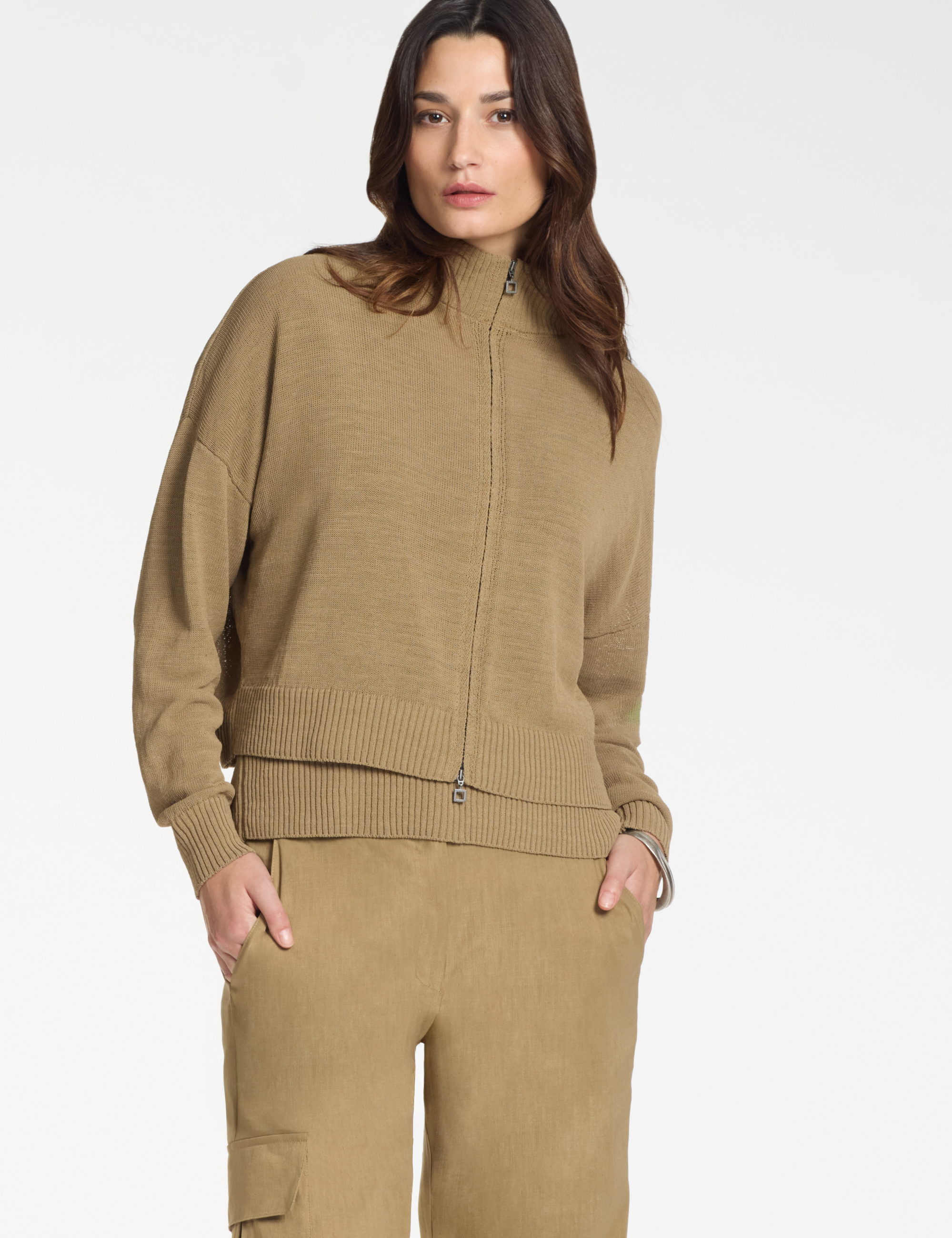Craft zipped cardigan – high collar by Sarah Pacini