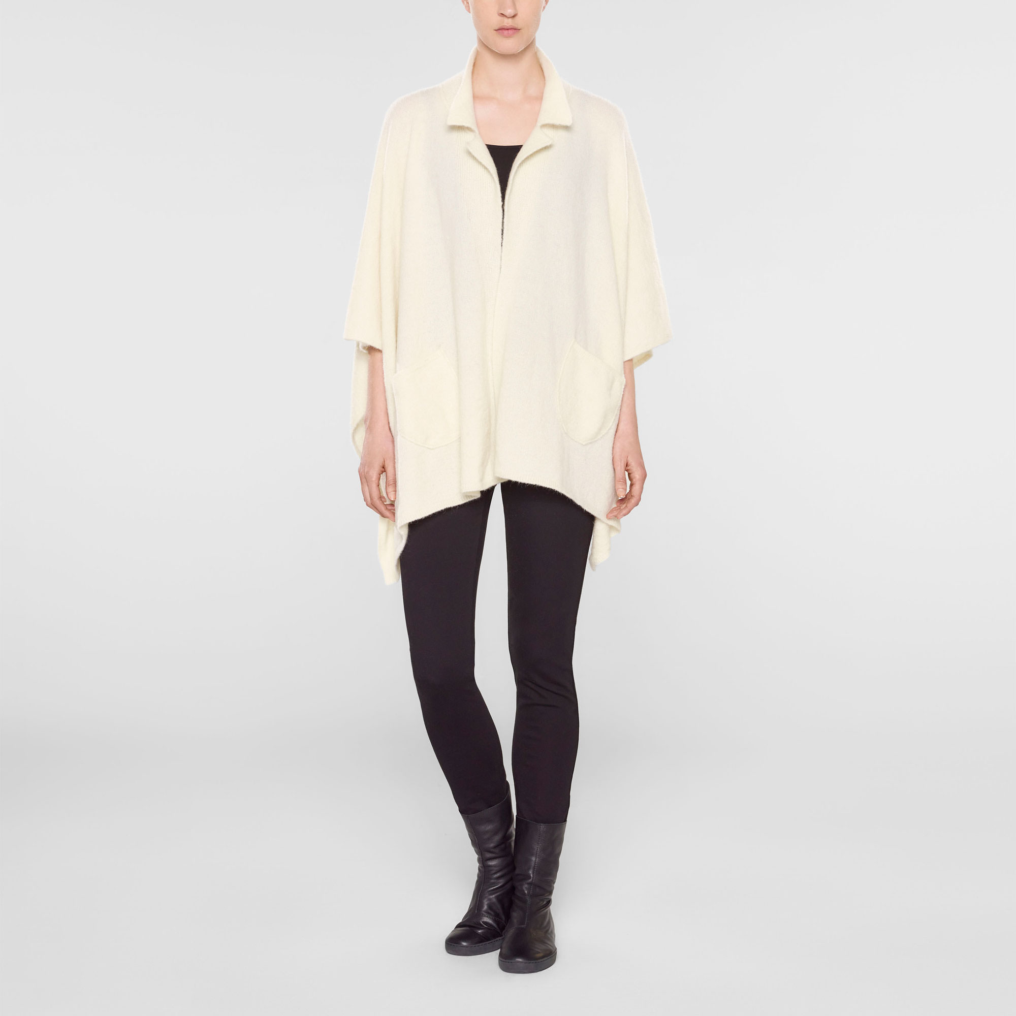 poncho with shirt collar by Sarah Pacini