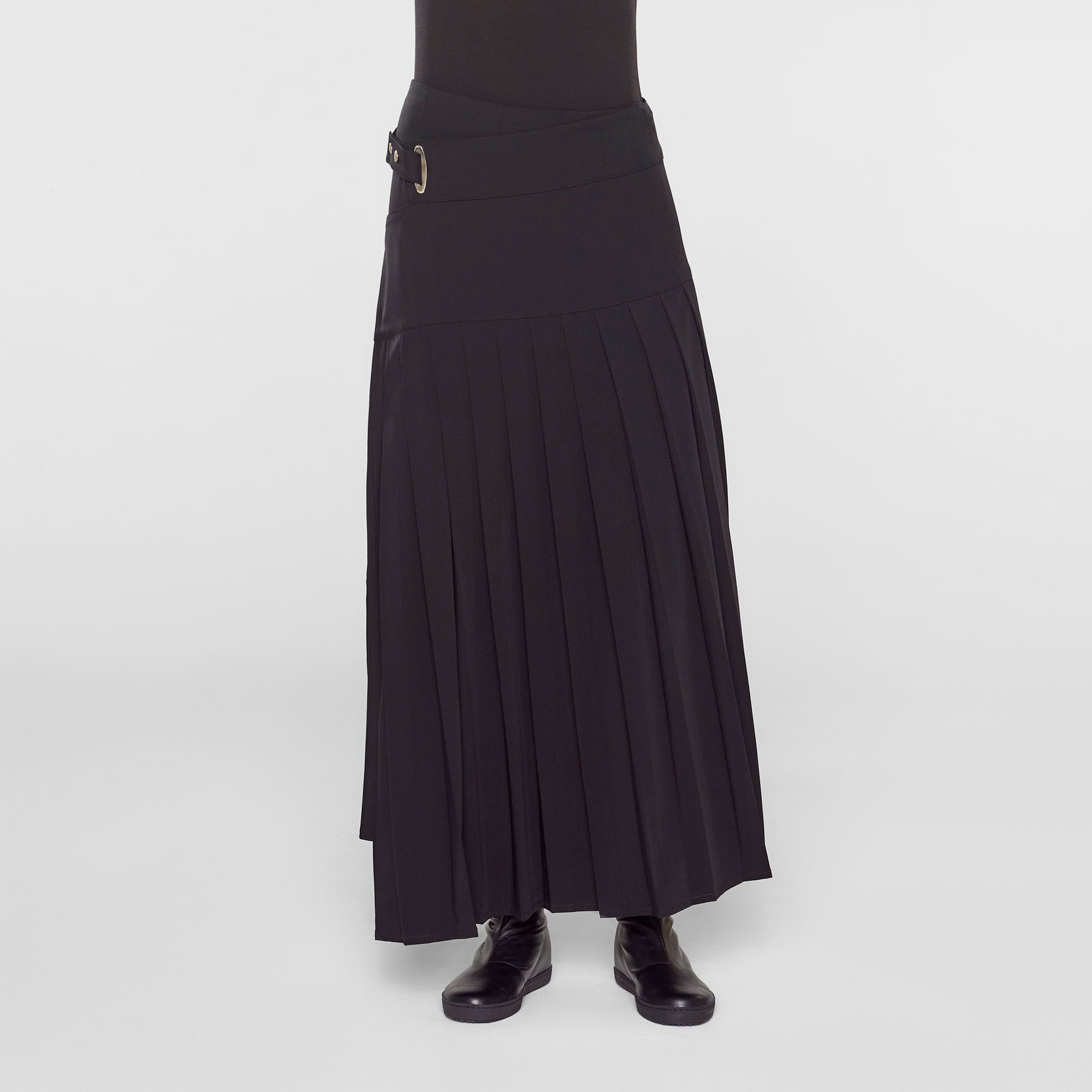 Long asymmetrical skirt