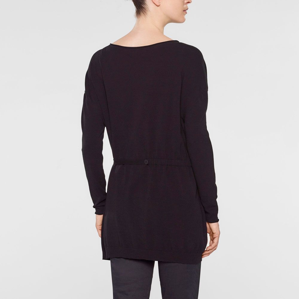 Sarah Pacini Langer sweater mit v-ausschnitt und weichem gürtel Rück