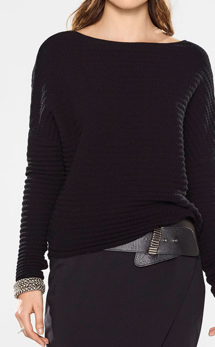 Sarah Pacini Pull court, coupe décontractée Look