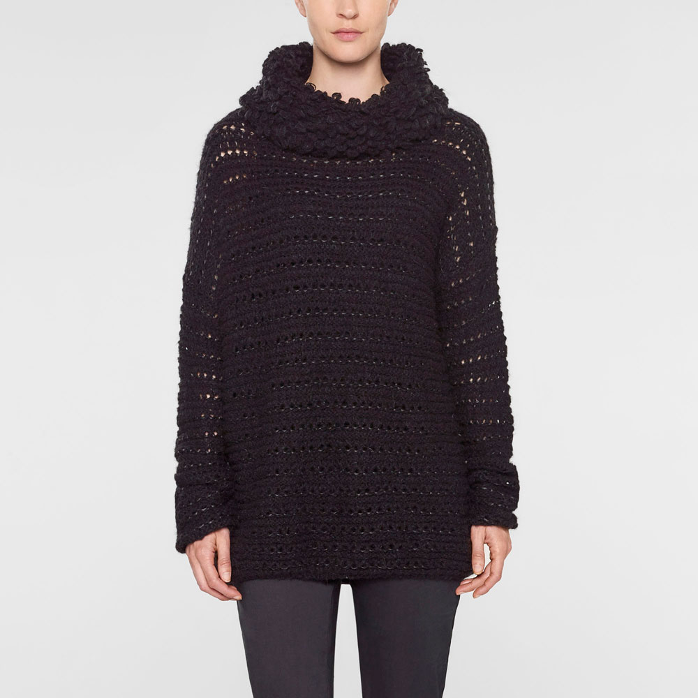 Sarah Pacini Langer sweater mit trichterkragen Vorne