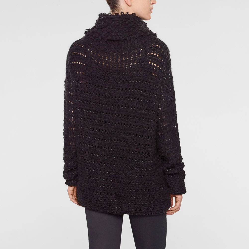 Sarah Pacini Langer sweater mit trichterkragen Rück