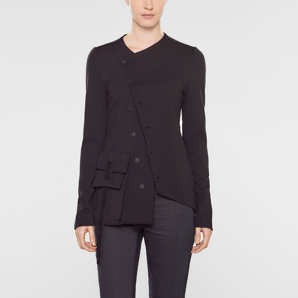Sarah Pacini Taillierte asymmetrische jacke Vorne