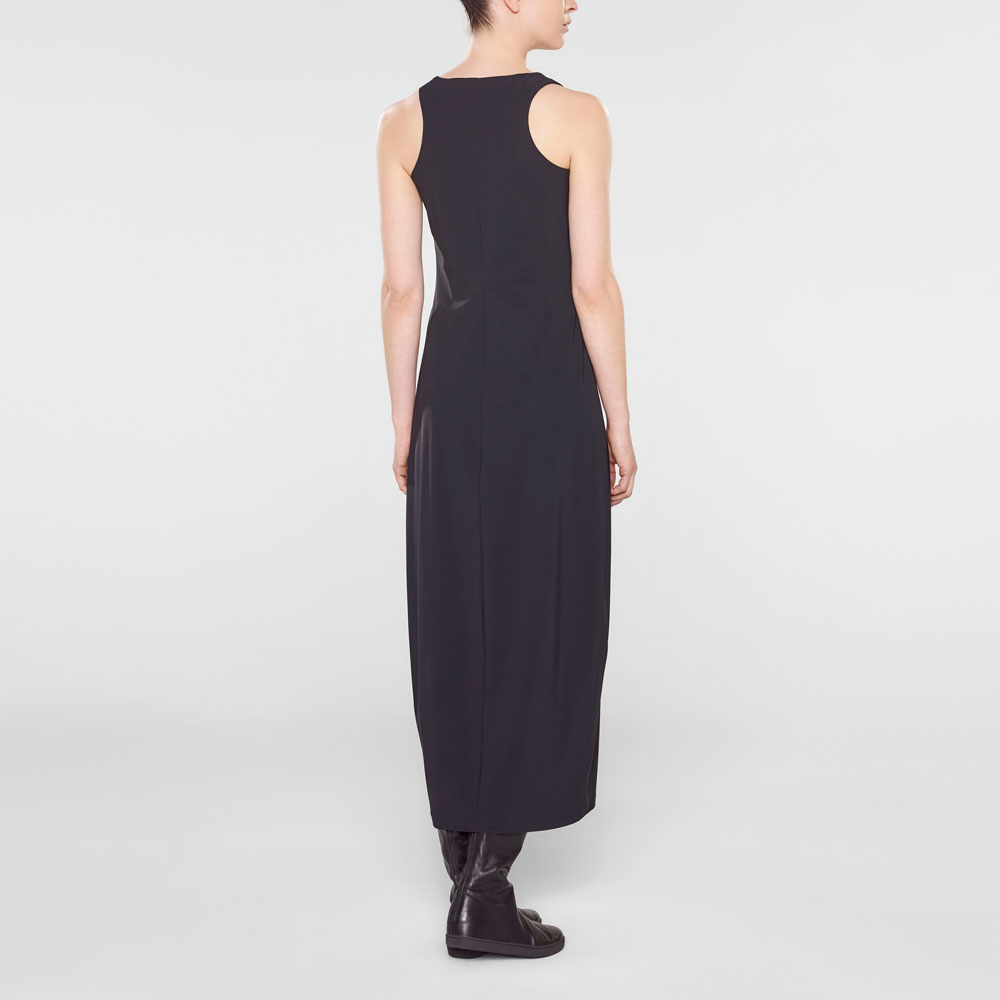 Black sleeveless dress, vneck by Sarah Pacini