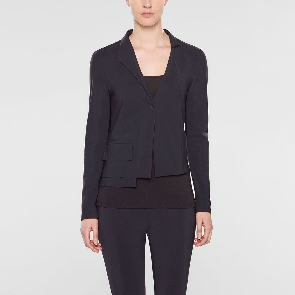 Sarah Pacini Short jacket, asymmetrical collar Front