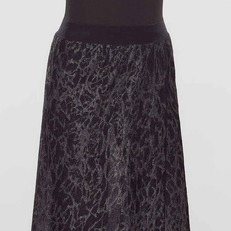Black viscose maxi skirt with slit by Sarah Pacini