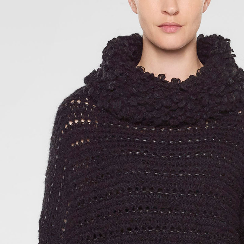 Sarah Pacini Langer sweater mit trichterkragen Vorne