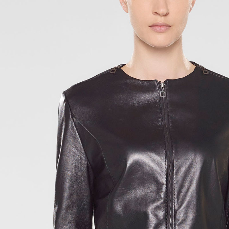 Sarah Pacini Veste en cuir ajustée De face
