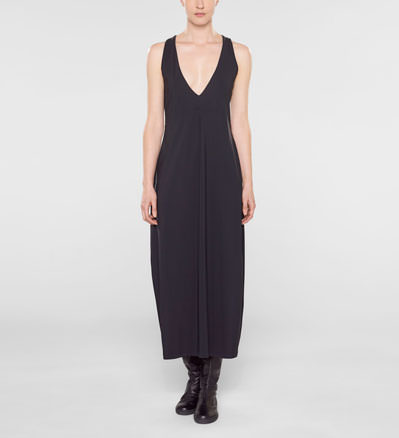 Black viscose sleeveless maxi dress by Sarah Pacini