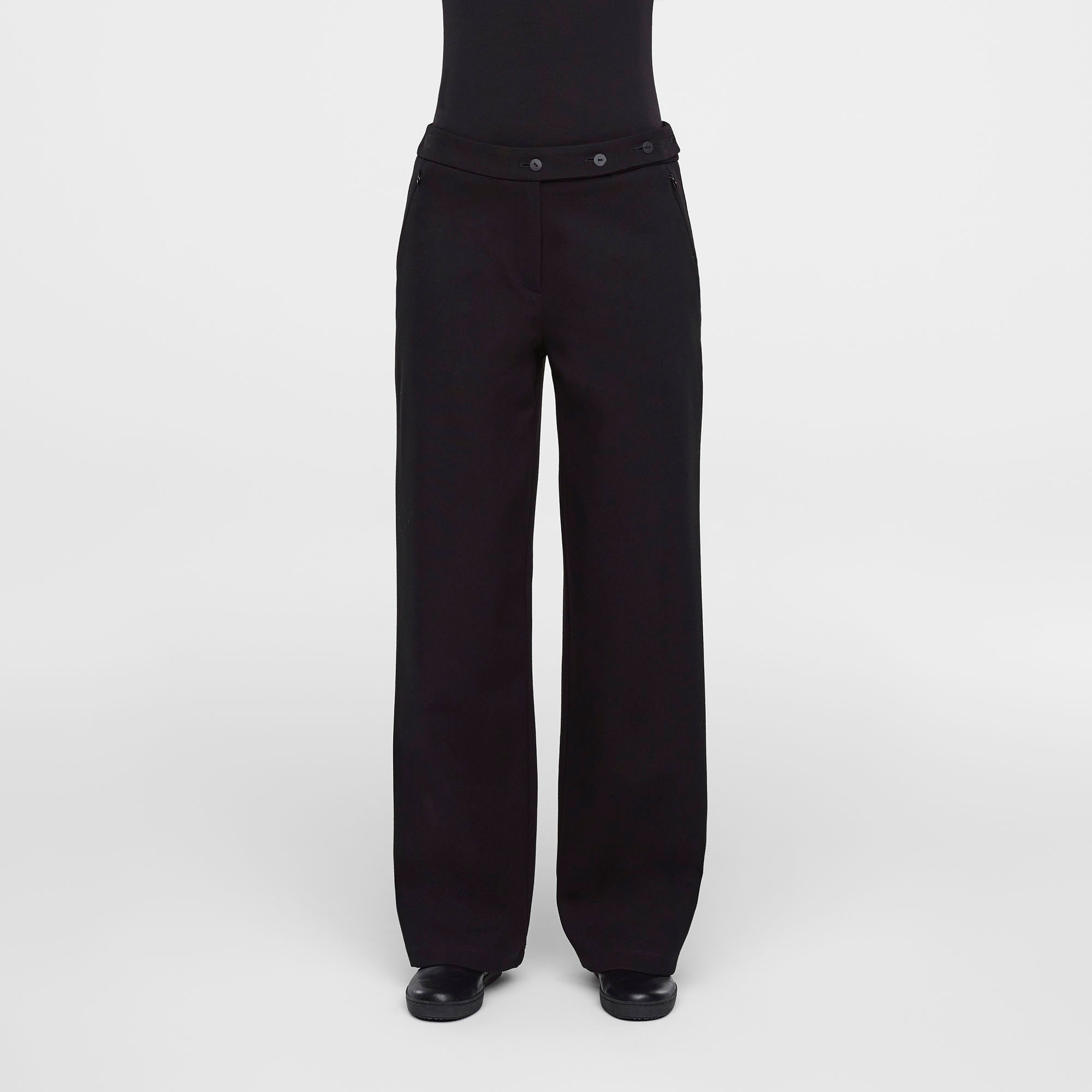 Pantalon Sarah Pacini En Lin Noir - Taille 36 (équivalent 0) - Coupe Wide-leg - Neuf Avec étiquettes