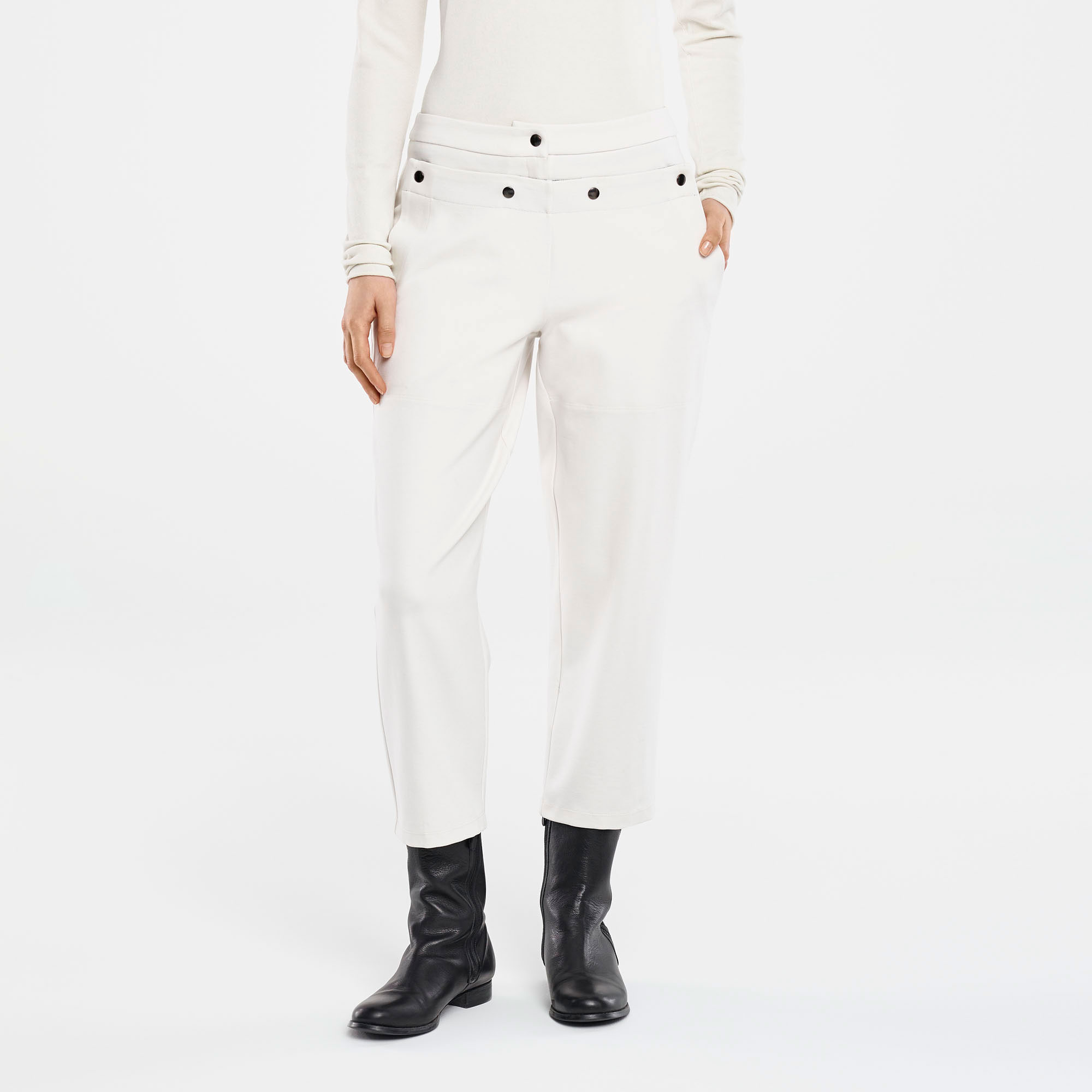 White viscose sailor pants by Sarah Pacini