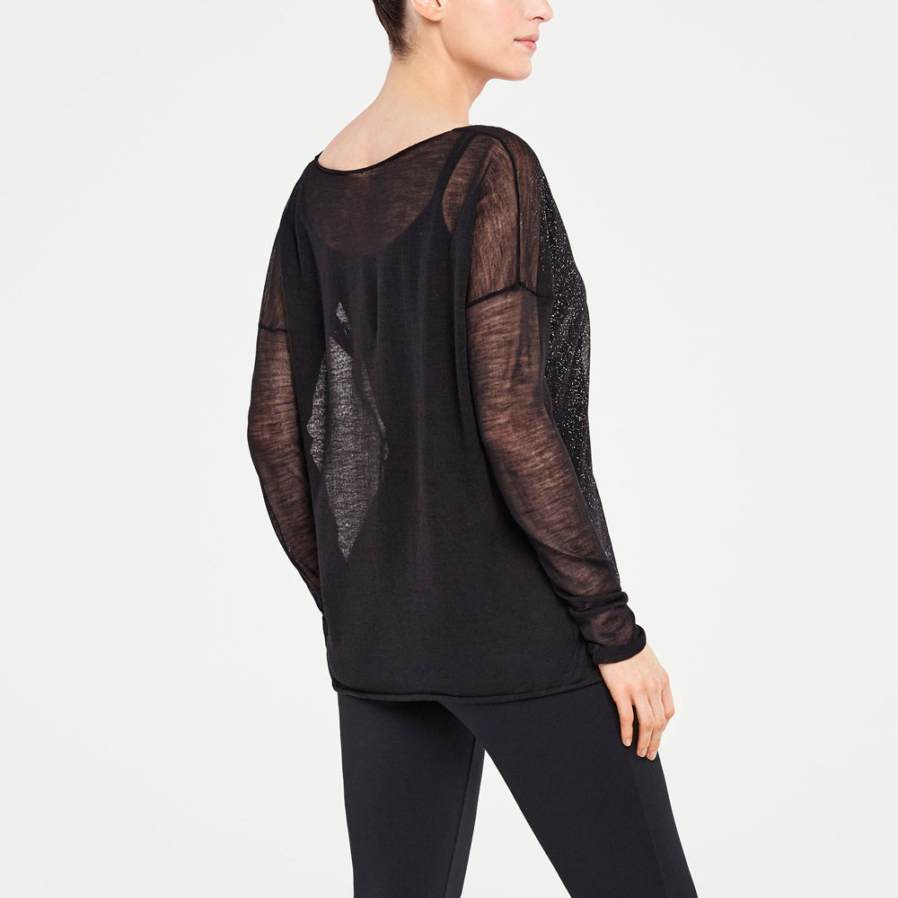 Sarah Pacini TRANSPARENTER SWEATER – SILBER DETAILS Rück