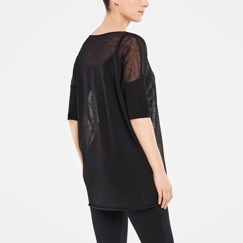 Sarah Pacini TRANSPARENTER SWEATER – SILBER DETAILS Rück