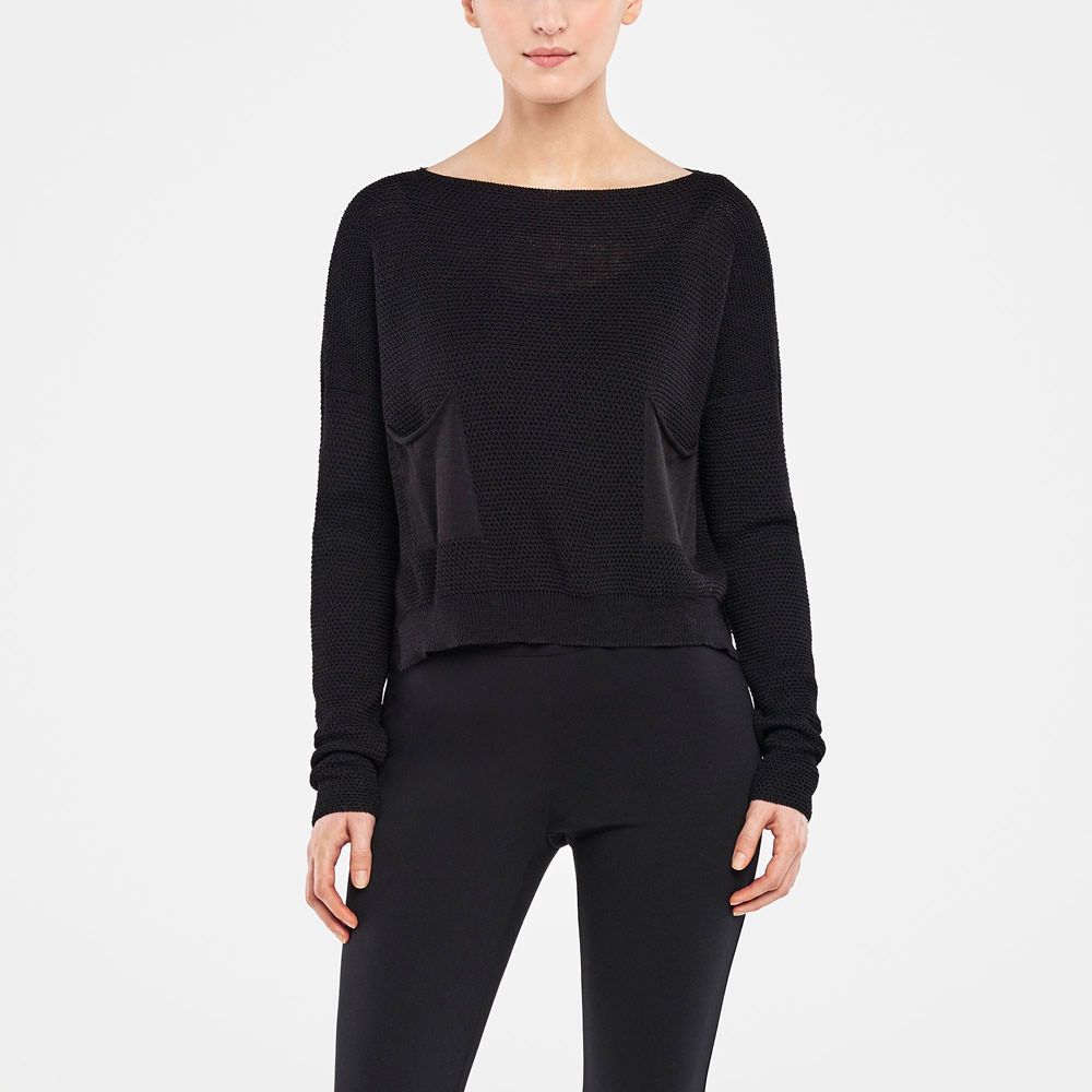 Sarah Pacini KURZER SWEATER – WABENMUSTER Vorne