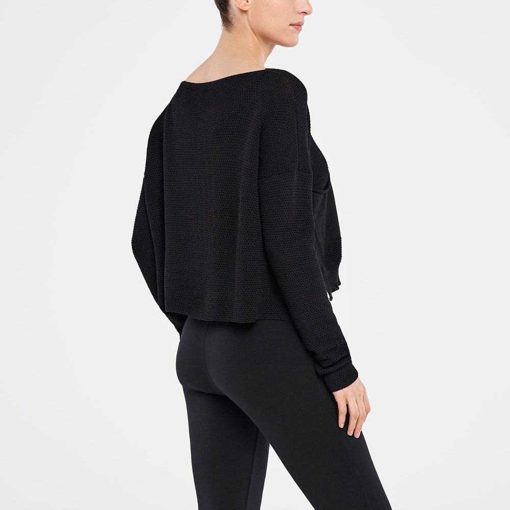 Sarah Pacini KURZER SWEATER – WABENMUSTER Rück