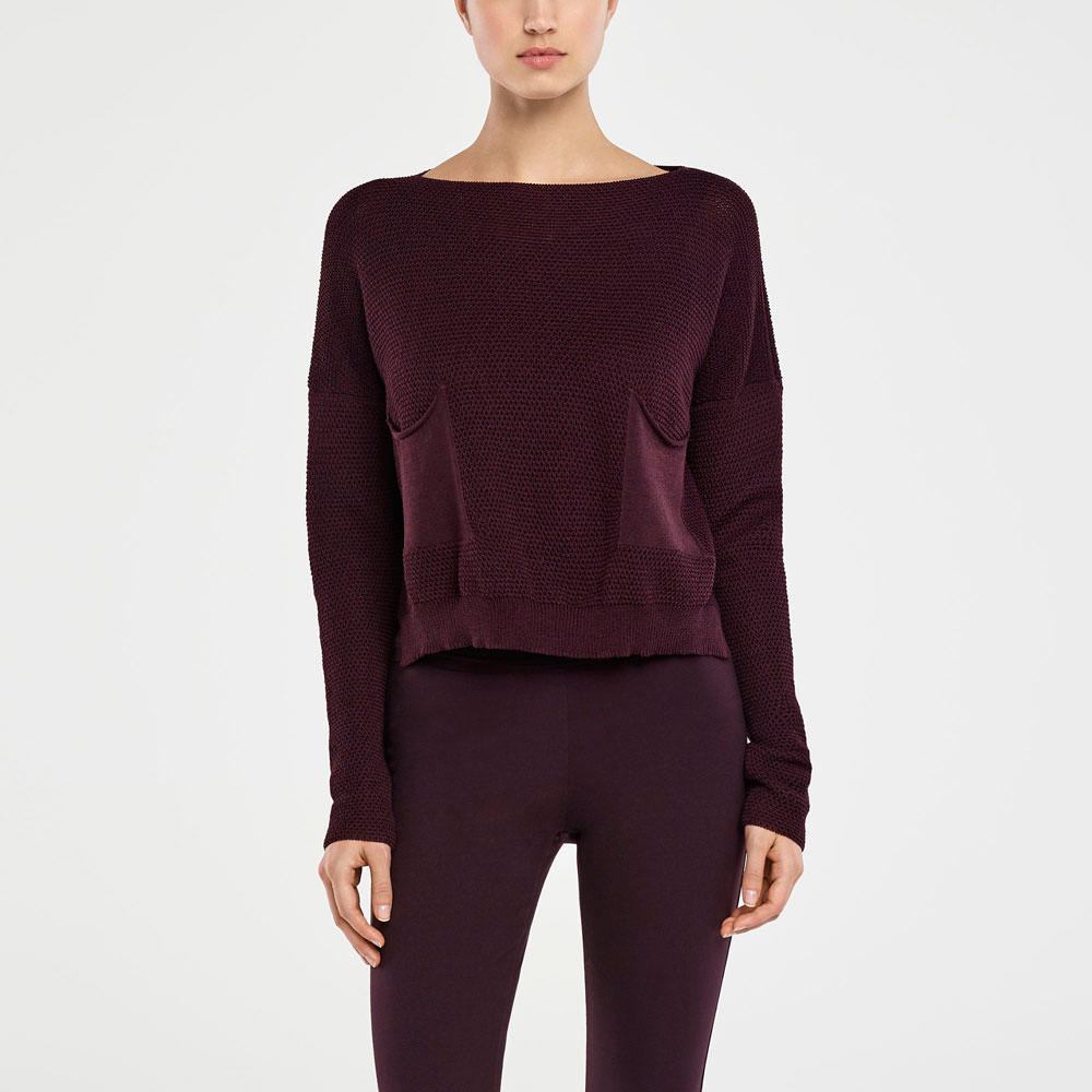 Sarah Pacini CROPPED SWEATER - HONEYCOMB DESIGN Front
