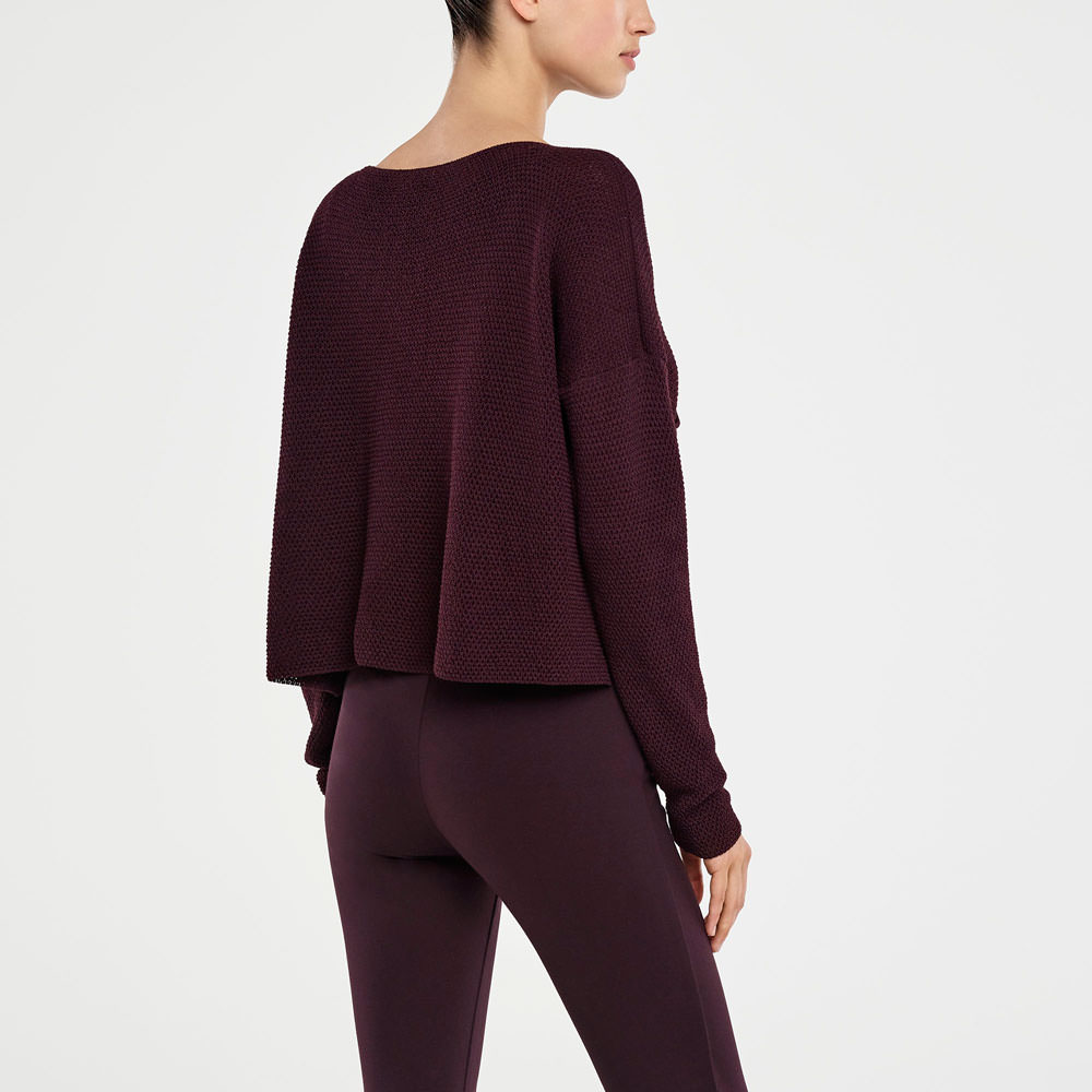 Sarah Pacini CROPPED SWEATER - HONEYCOMB DESIGN Back view