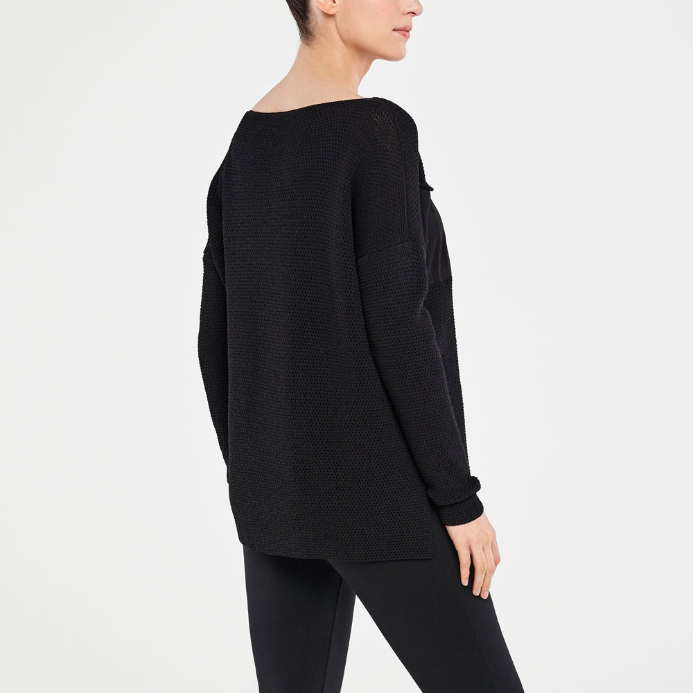 Sarah Pacini LANGER SWEATER – WABENMUSTER Rück