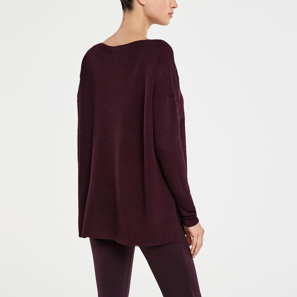 Sarah Pacini LANGER SWEATER – WABENMUSTER Rück