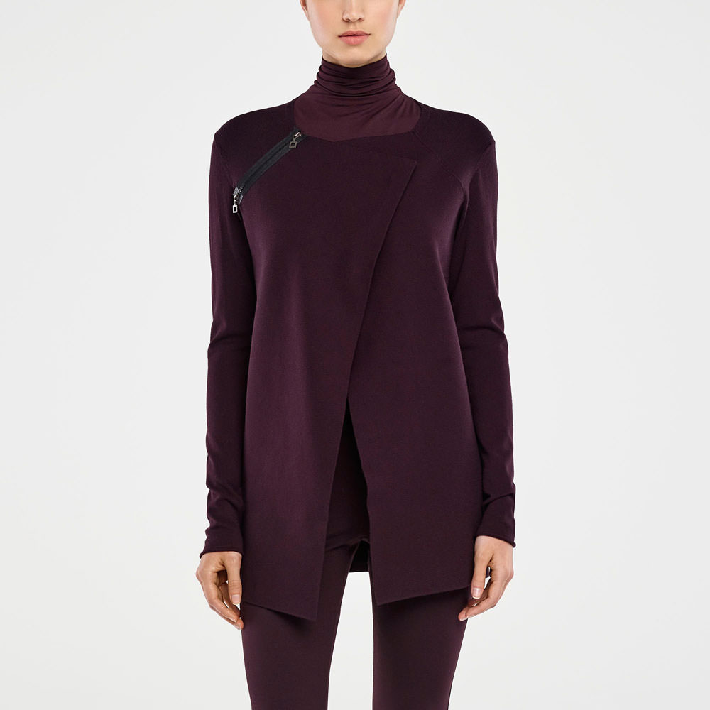 Sarah Pacini CARDIGAN LONG ASYMÉTRTIQUE De face