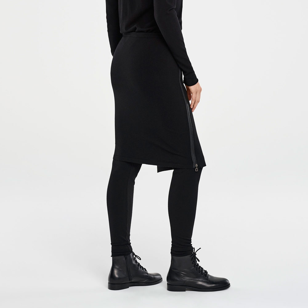 Sarah Pacini JUPE AUX GENOUX - PANNEAU ZIPPÉ Derrière