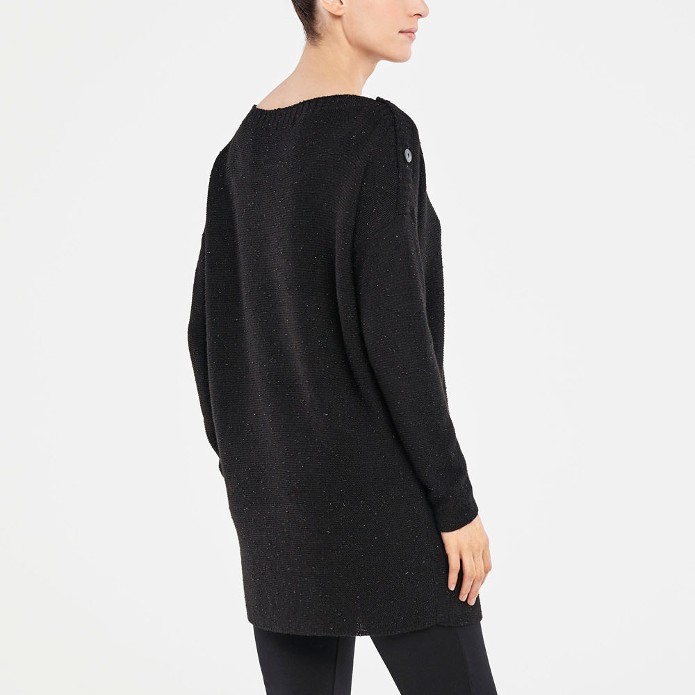 Sarah Pacini LANGER SWEATER – SCHIMMERNDER STRICK Rück