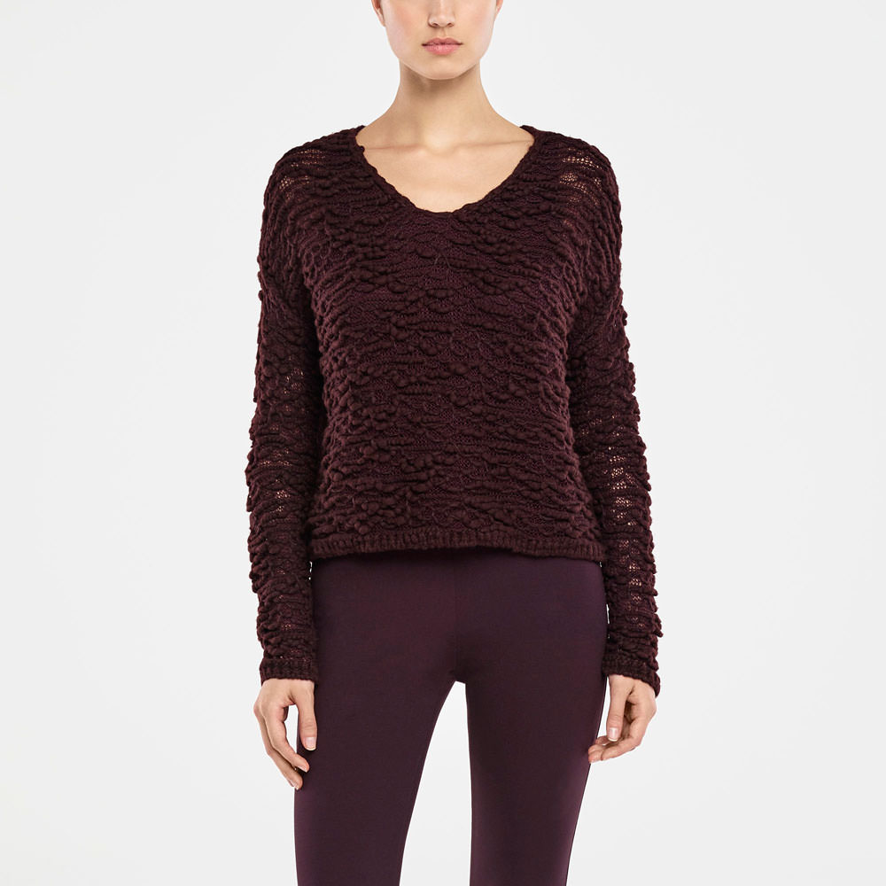 Sarah Pacini PULL COL V – TRANSLUCIDE De face