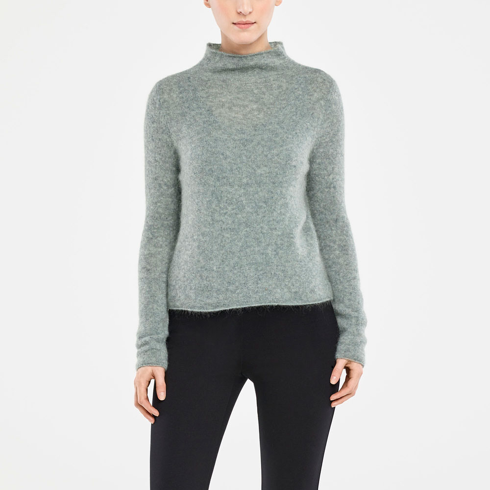 Sarah Pacini PULL EN MOHAIR – COL MONTANT De face