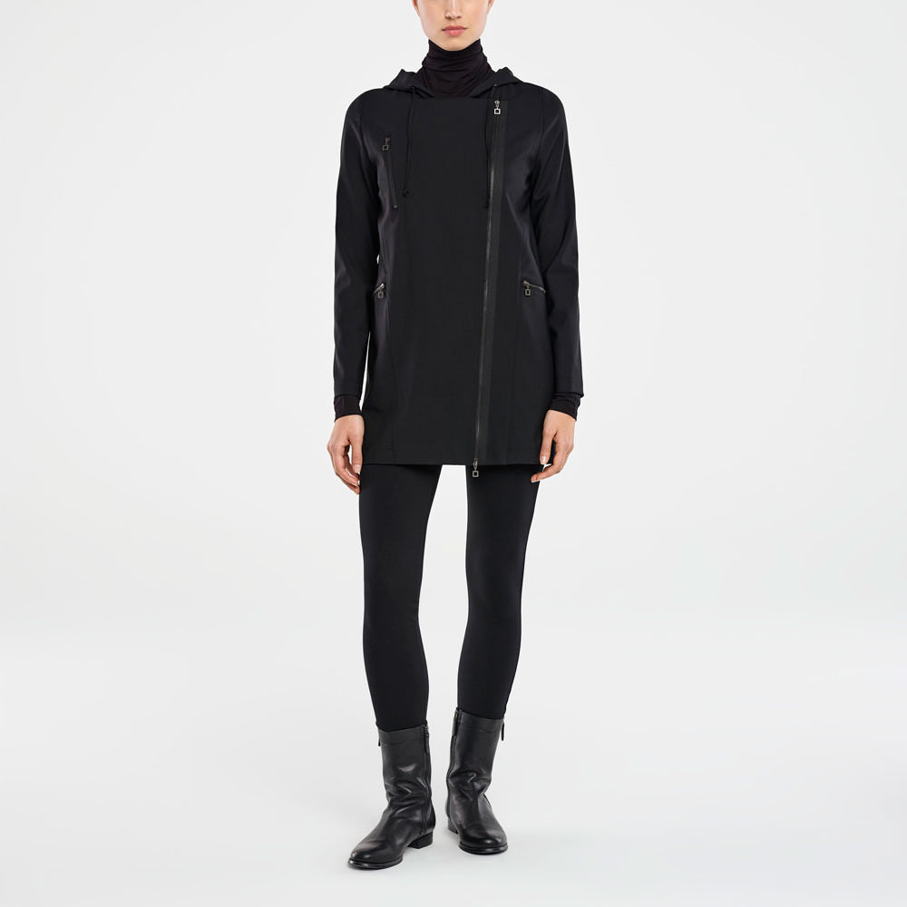 Sarah Pacini VESTE EN GABARDINE DE LAINE - CAPUCHE De face