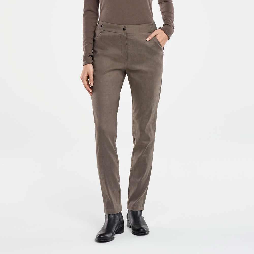 Sarah Pacini STRETCH LINEN PANTS Front