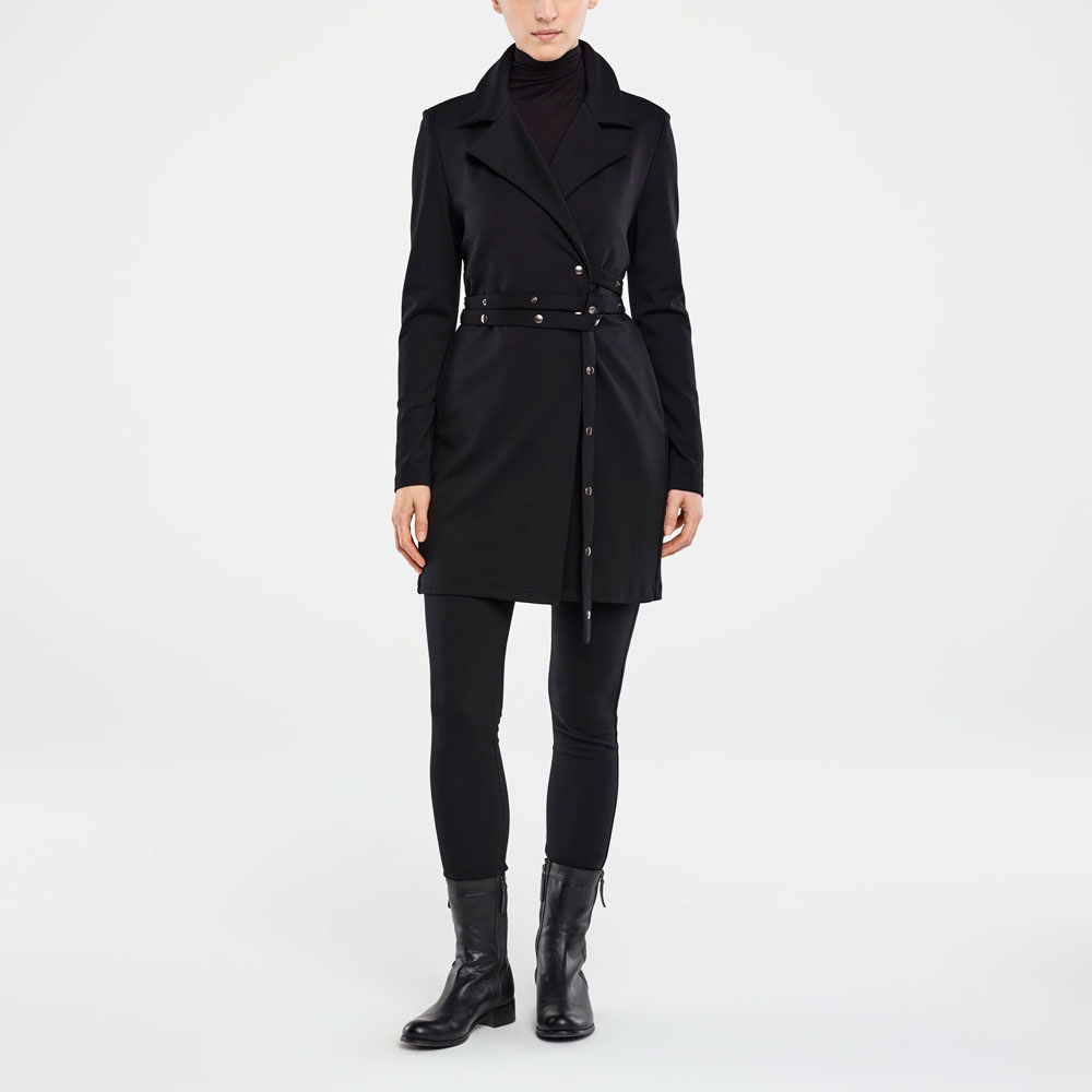 Sarah Pacini JERSEYJACKE – GÜRTEL MIT DRUCKKNÖPFEN Vorne