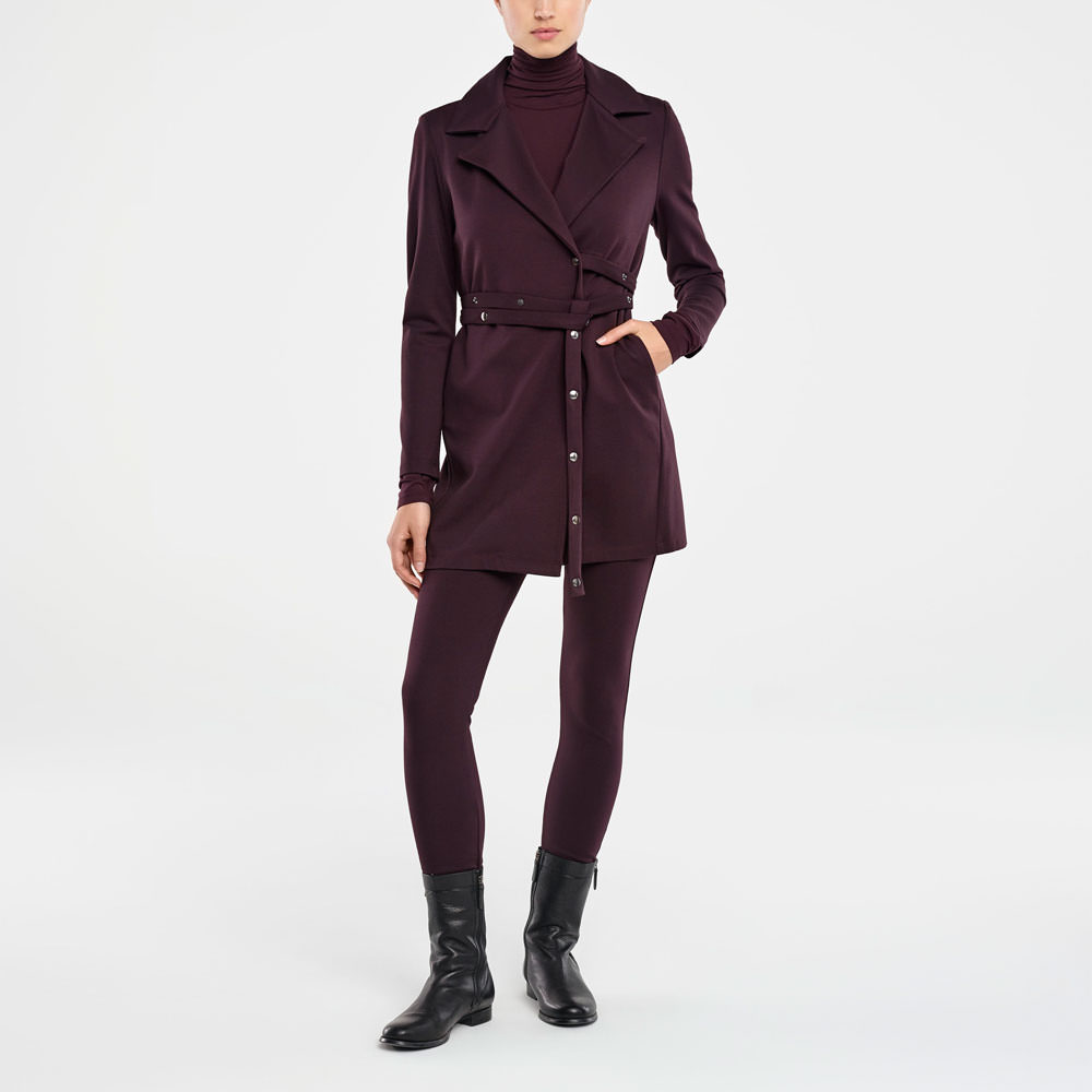 Sarah Pacini JERSEYJACKE – GÜRTEL MIT DRUCKKNÖPFEN Vorne