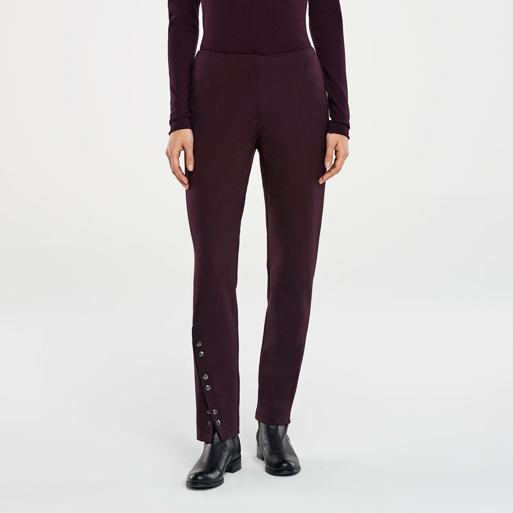 Sarah Pacini PANTALON SLIM – FENTE À BOUTONS PRESSION De face