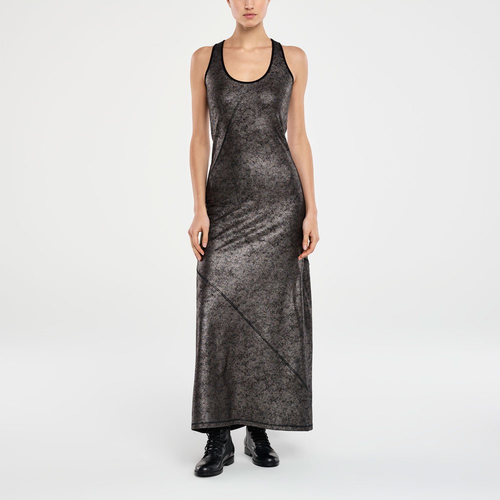 Sarah Pacini ROBE MAXI CHATOYANTE De face