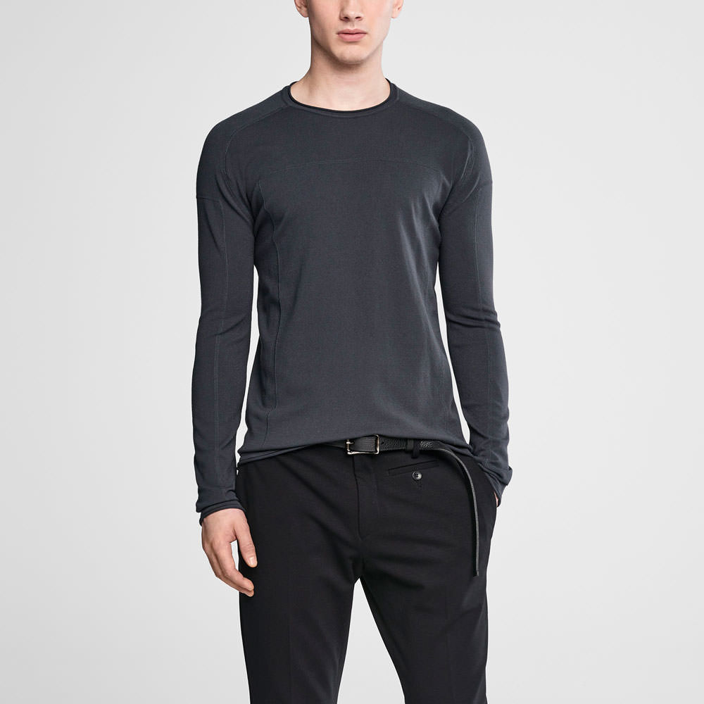 Sarah Pacini Pull ras du cou avec surcoutures De face