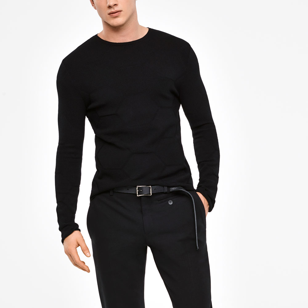 Sarah Pacini CREWNECK SWEATER - HONEYCOMB DESIGN Mixed
