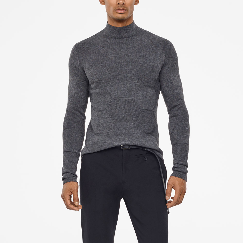 Sarah Pacini STEHKRAGENPULLOVER - WABENDESIGN Vorne