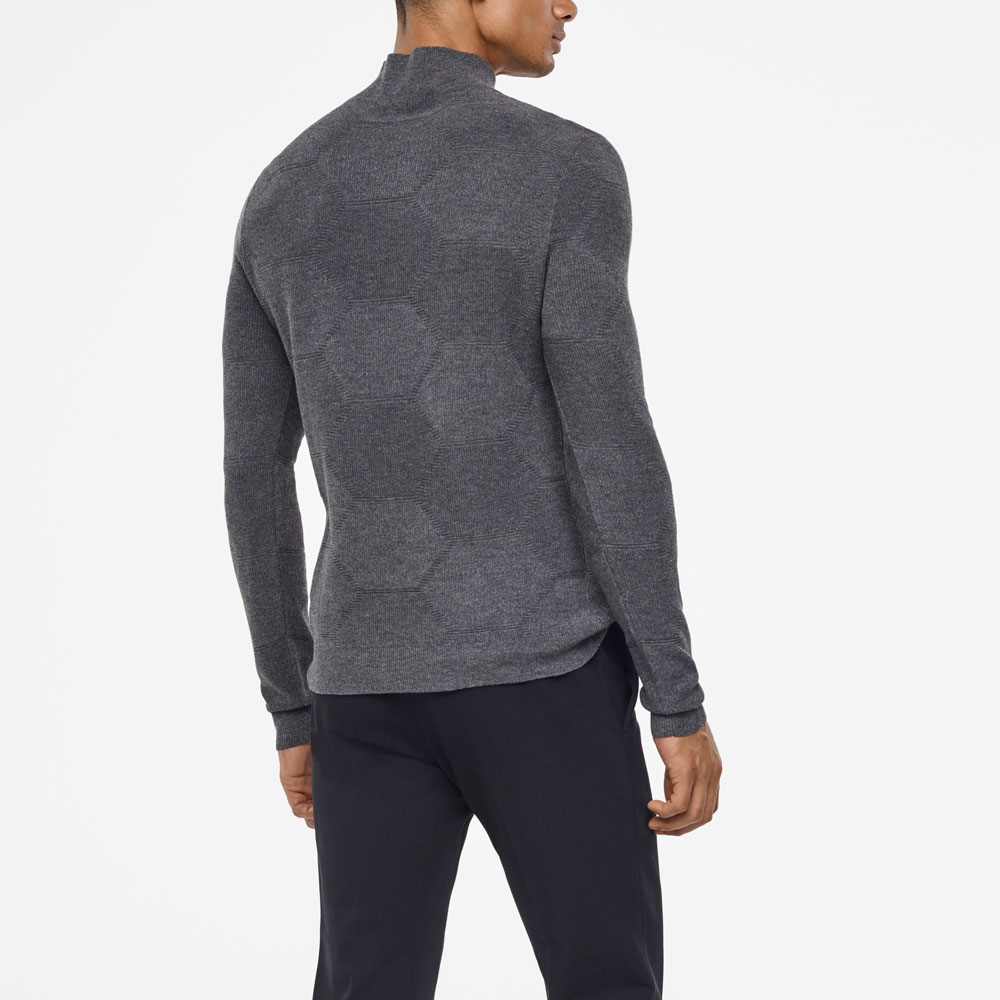 Sarah Pacini STEHKRAGENPULLOVER - WABENDESIGN Rück