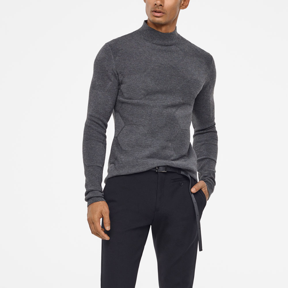 Sarah Pacini STEHKRAGENPULLOVER - WABENDESIGN Gemischt